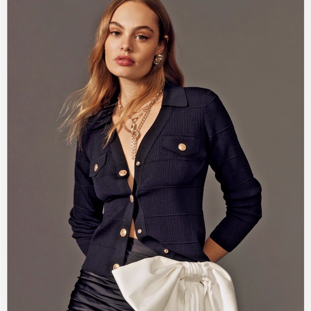 MAEVE Collared Cardigan Sweater